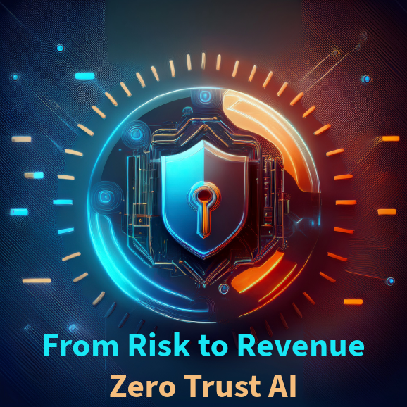 cybersecurity shield with a blue and orange background